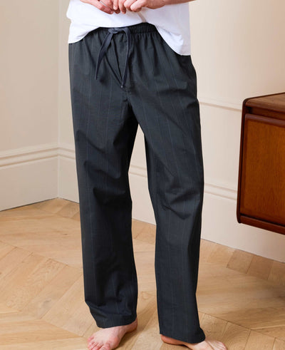 Navy Cotton Check Lounge Pants