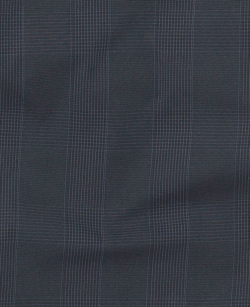 Men's Navy Cotton Check Lounge Pants fabric detail