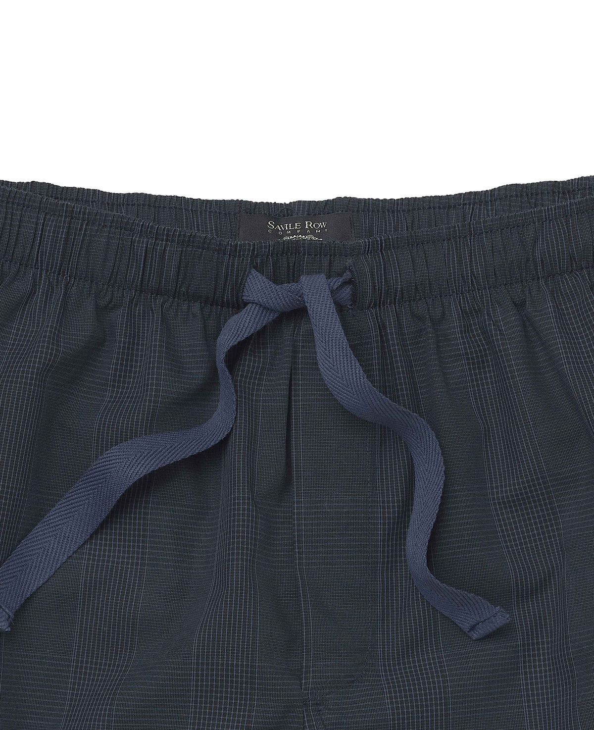 Navy Cotton Check Lounge Shorts