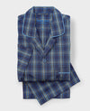 Navy Cotton Check Pyjamas