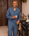 Navy Cotton Check Pyjamas