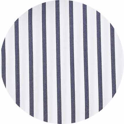 Men's Navy Cotton Classic Fit Striped Formal Shirt fabric swatch