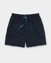 Navy Cotton Cross Printed Lounge Shorts