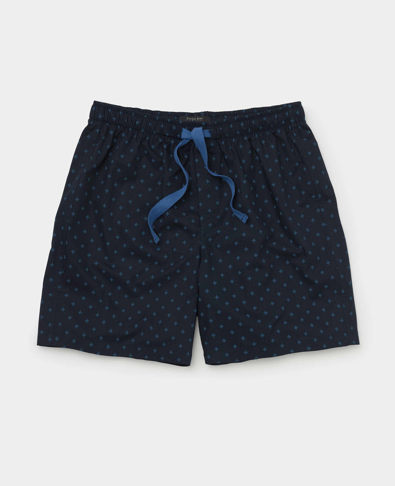 Men's Navy Cotton Cross Printed Lounge Pants mannequin