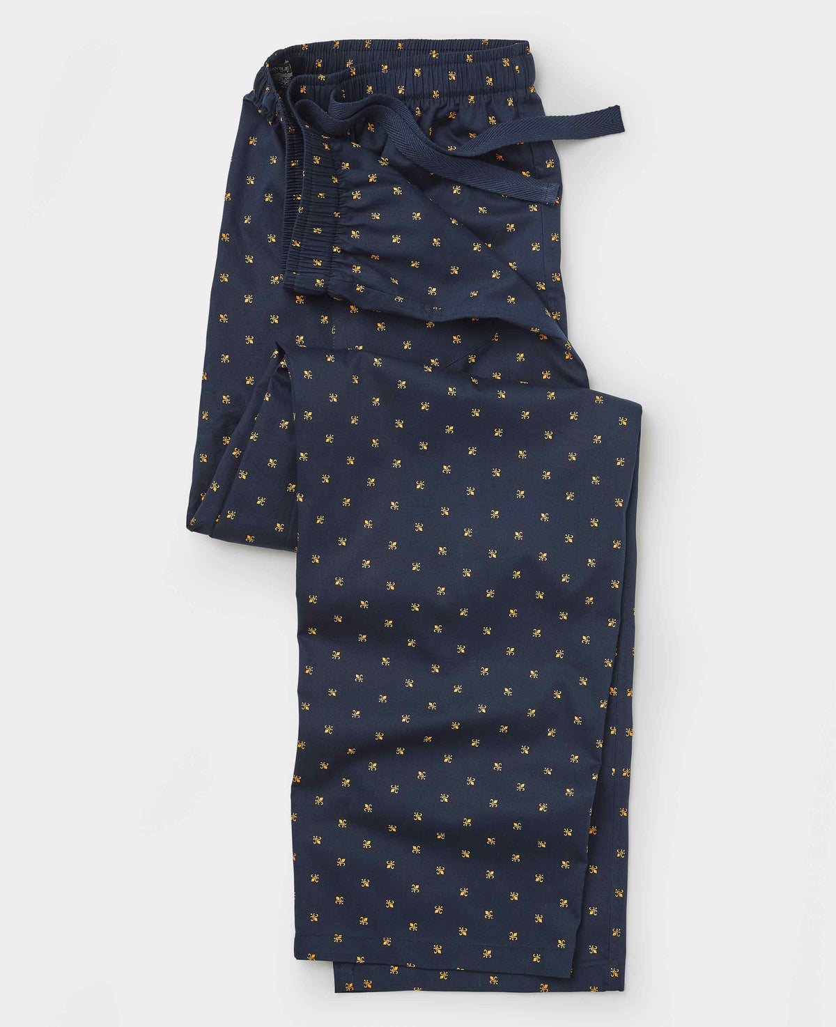 Men's Navy Cotton Fleur De Lys Lounge Pants mannequin shot