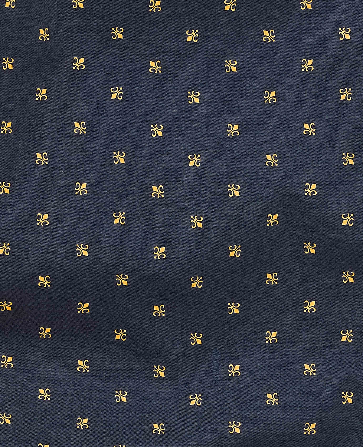 Men's Navy Cotton Fleur De Lys Lounge Shorts fabric detail