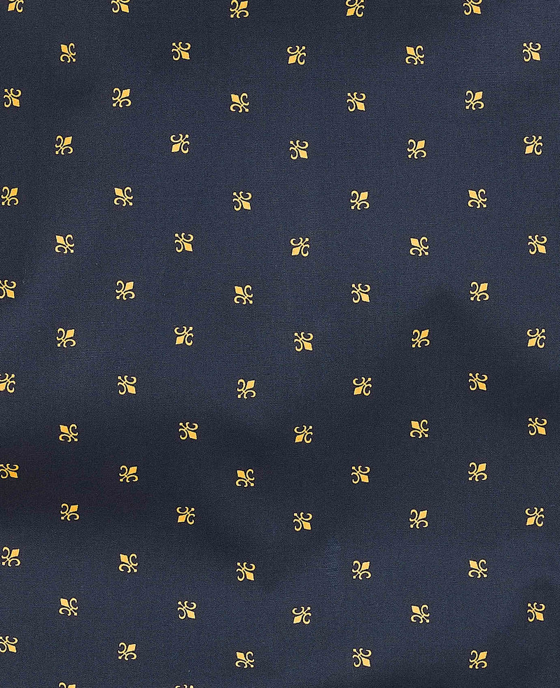 Navy Cotton Fleur De Lys Lounge Shorts