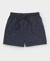 Navy Cotton Fleur De Lys Lounge Shorts