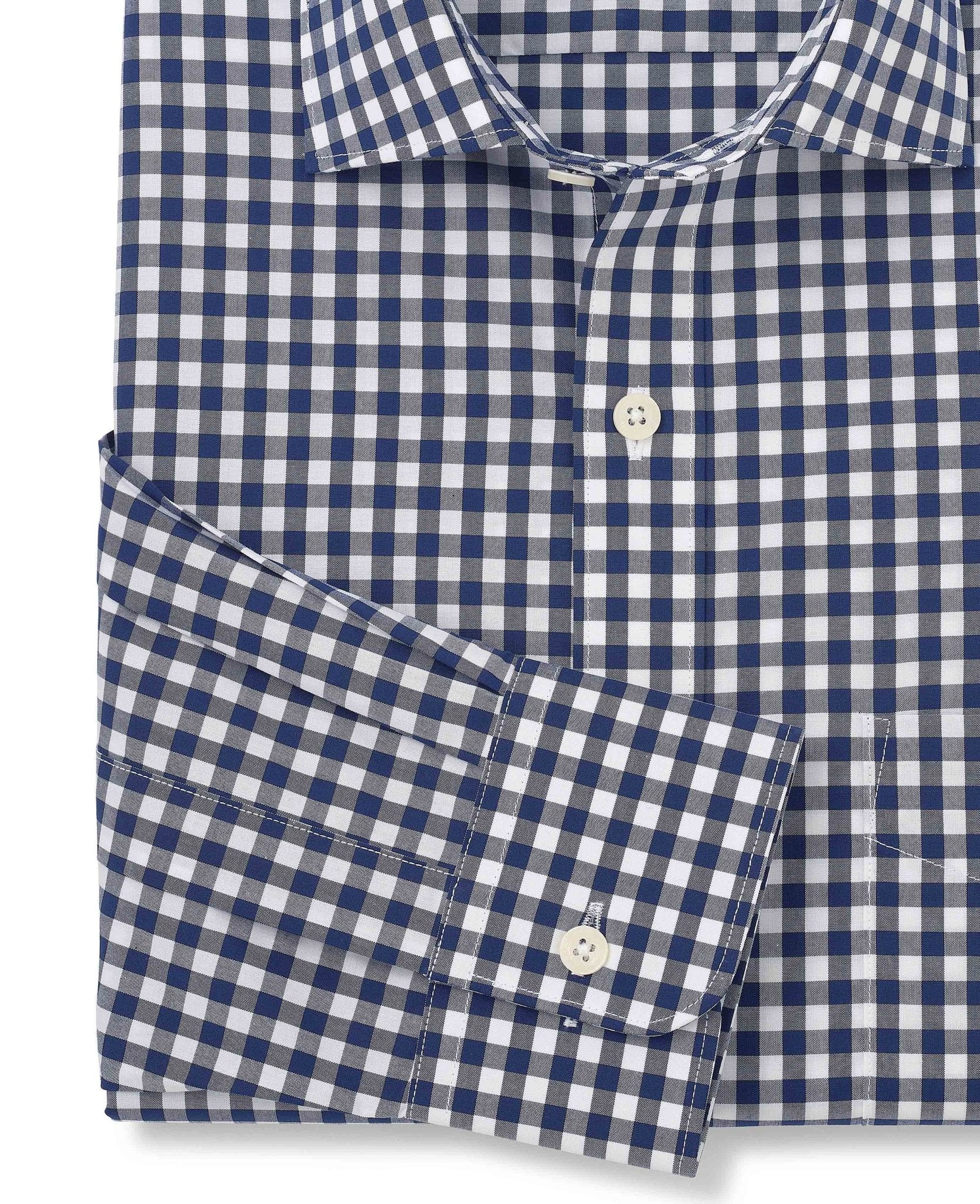 新品 willfully gingham check cleric shirt Mens-Tunnel-Collar_BLUE-