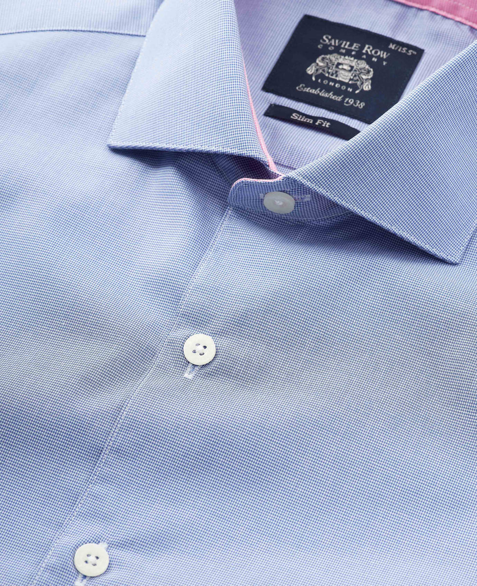 Men's Navy Blue Comfort Micro Ditsy Printed Cotton Casual Shirt