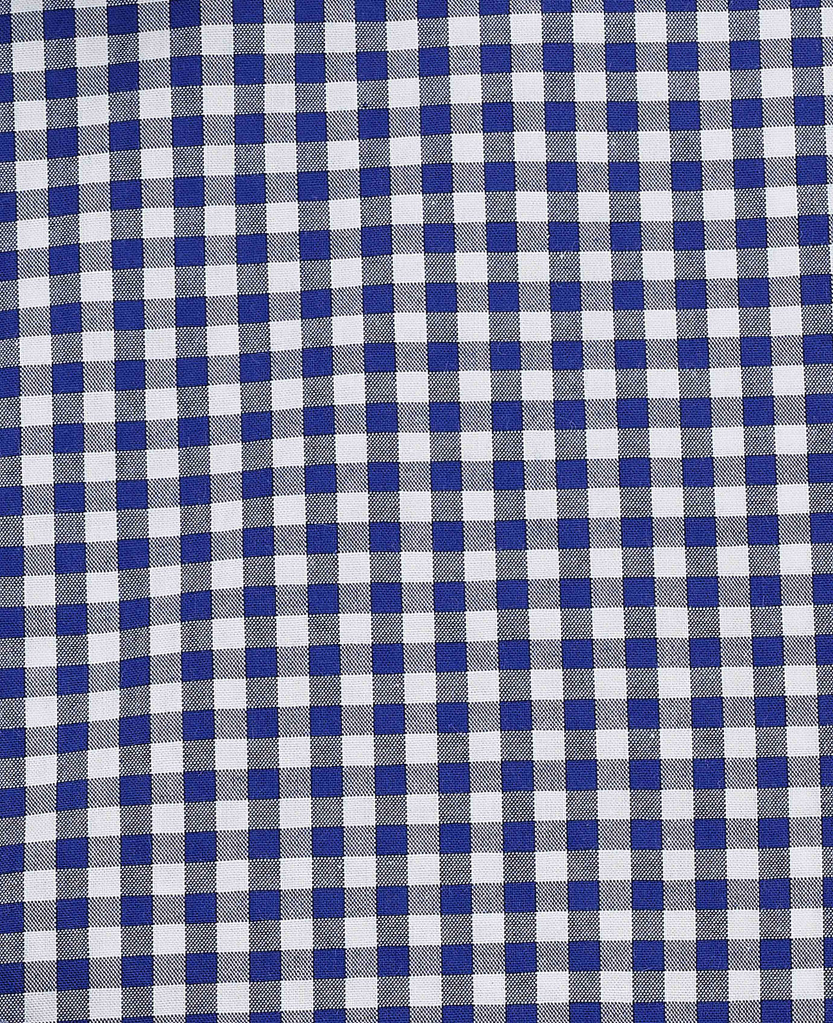 Men's Navy Poplin Gingham Check Classic Fit Formal Shirt With Single Cuffs fabric detail