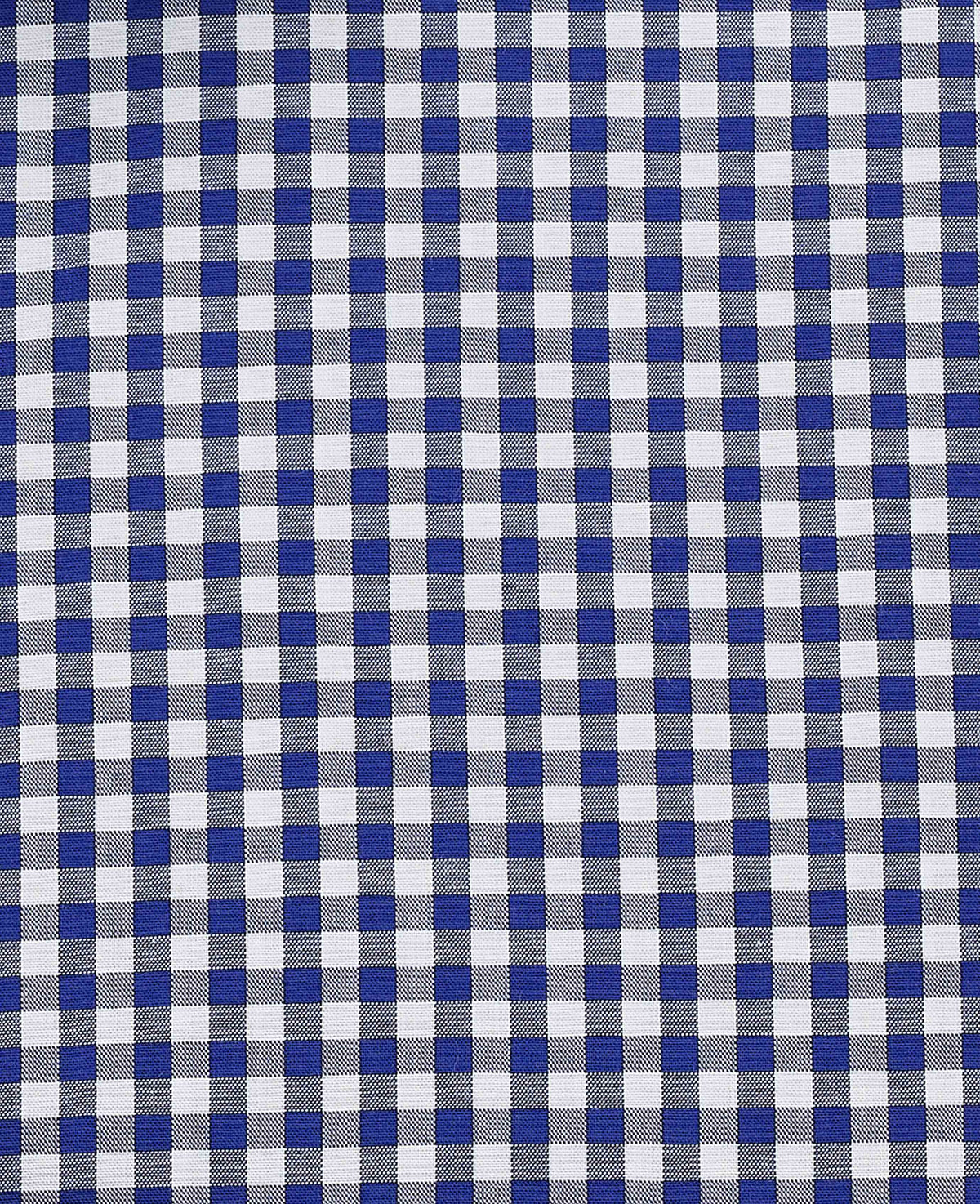 Men's Navy Cotton Poplin Gingham Check Slim Fit Formal Shirt With Single Cuffs fabric detail