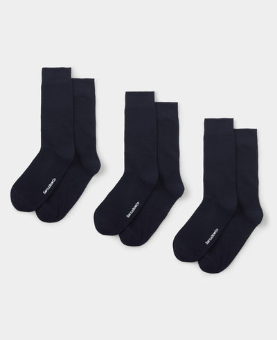 Navy Cotton Rich Socks Three Pack