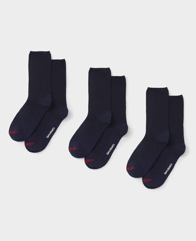 Navy Cotton Rich Three Pack Socks