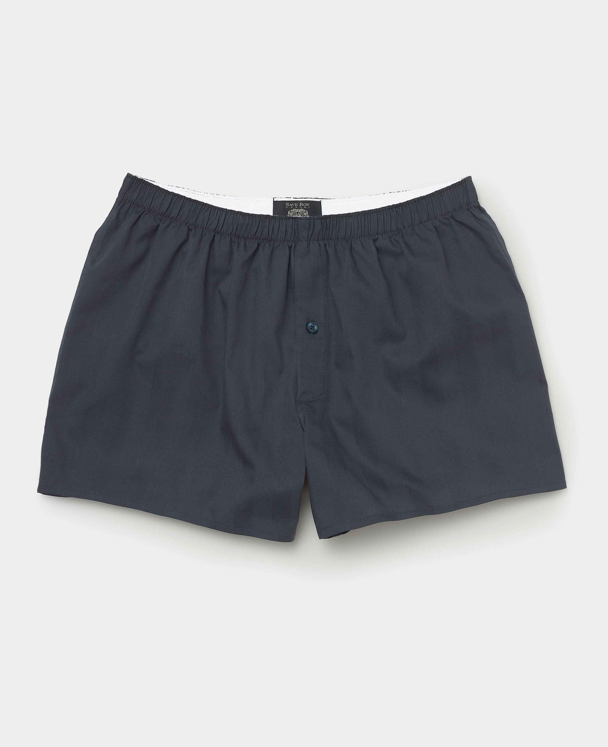 Navy Cotton Satin Stripe Boxing Shorts