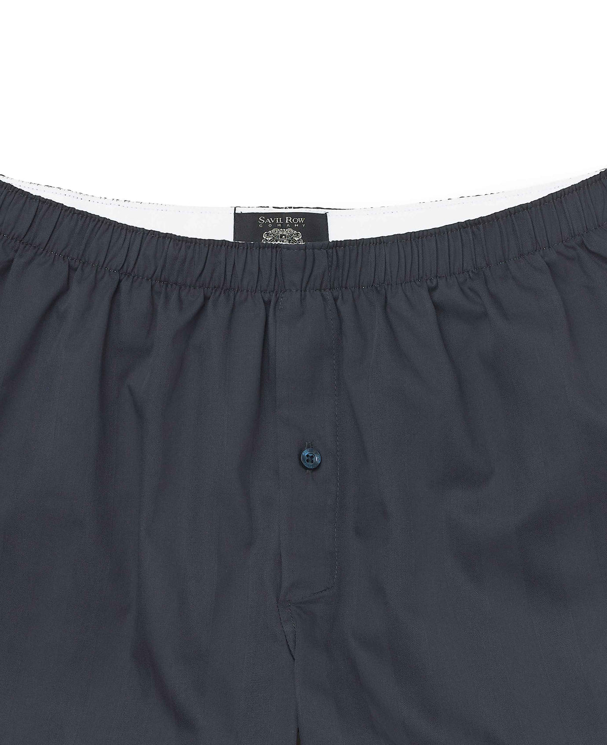 Navy Cotton Satin Stripe Boxing Shorts