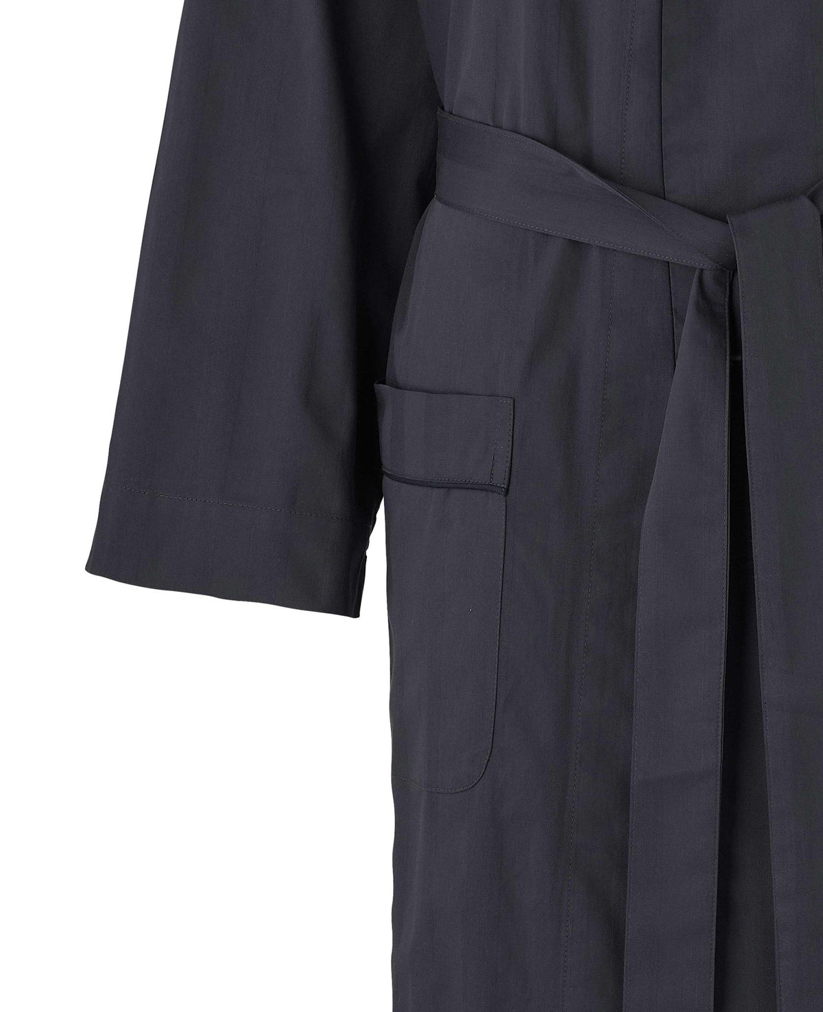 Navy Cotton Satin Stripe Dressing Gown