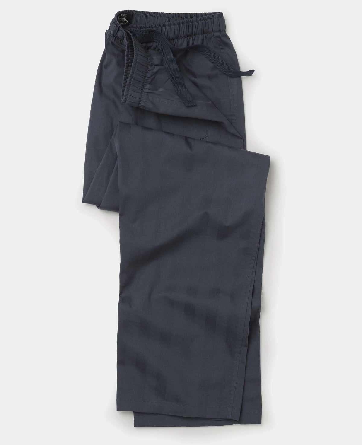 Navy Cotton Satin Stripe Lounge Pants
