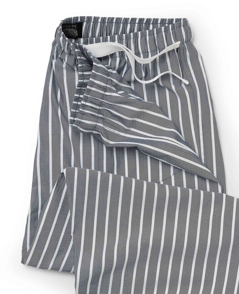Navy Cotton Striped Lounge Pants