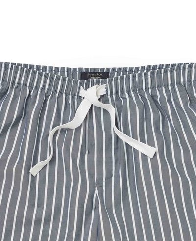 Navy Cotton Striped Lounge Shorts