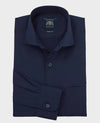 Navy Cotton Twill Classic Fit Formal Shirt - Single Cuff
