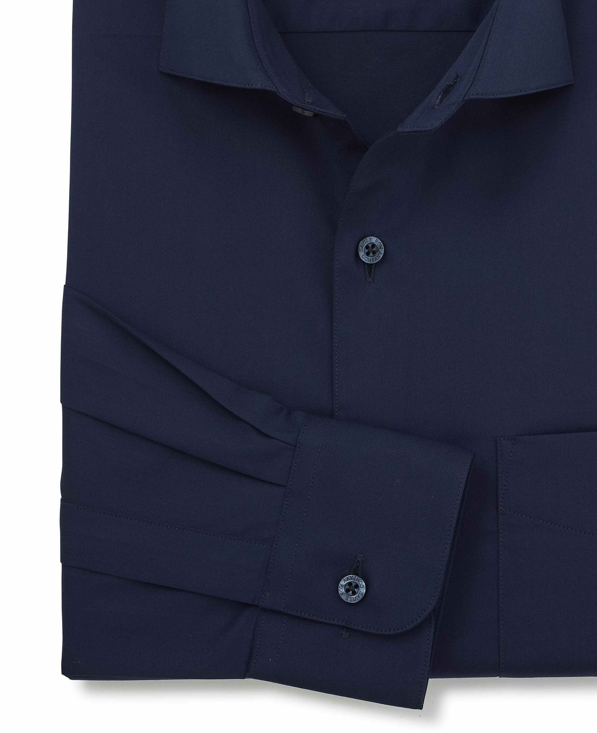 Navy Cotton Twill Classic Fit Formal Shirt - Single Cuff