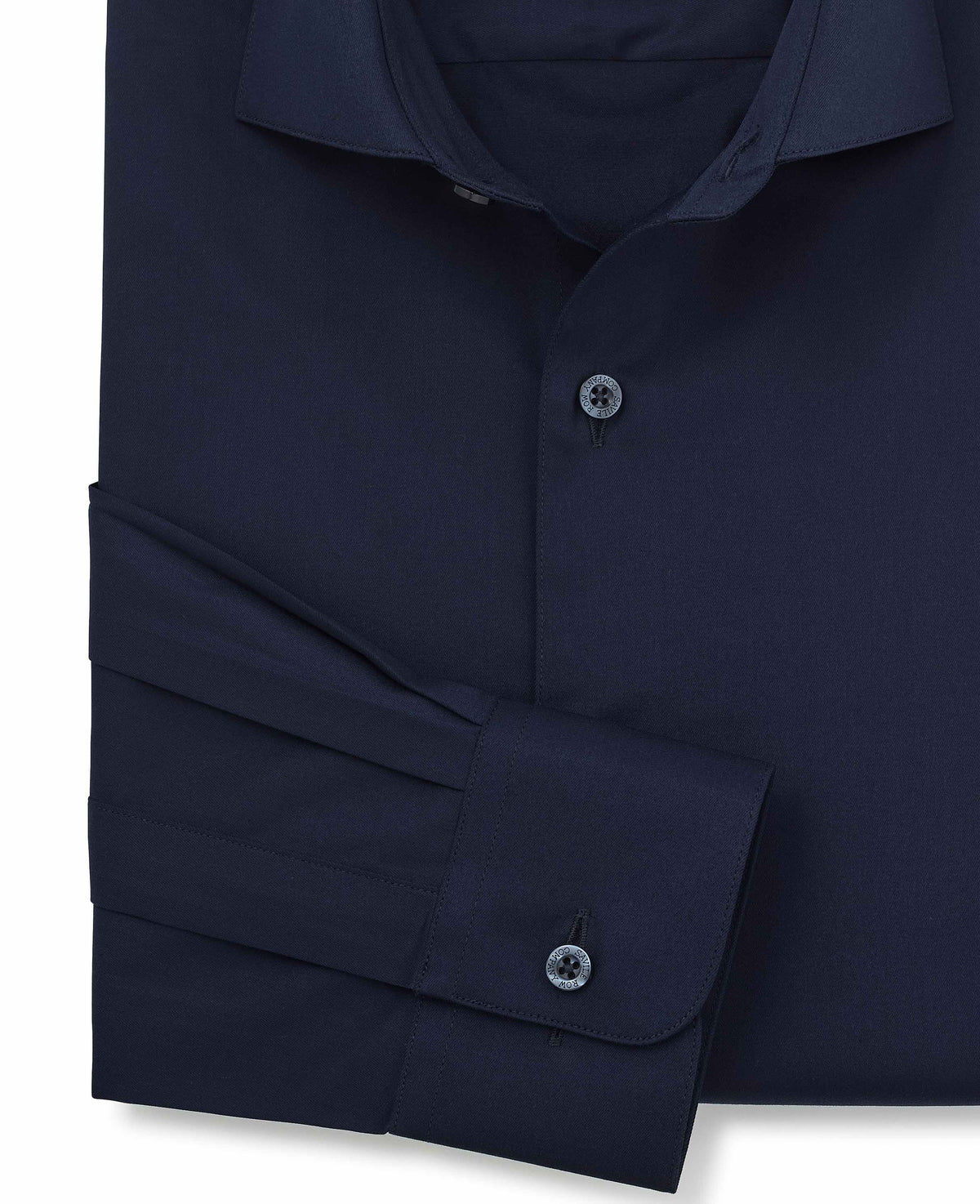 Navy Cotton Twill Slim Fit Formal Shirt - Single Cuff