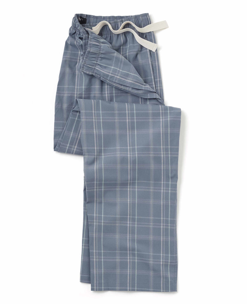 Navy Cream Check Organic Cotton Lounge Pants