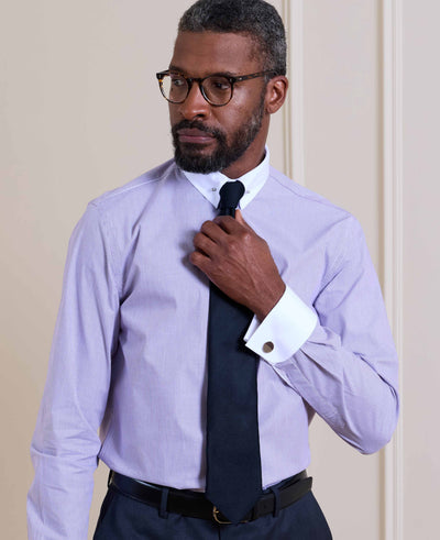 Navy Fine Twill Silk Tie