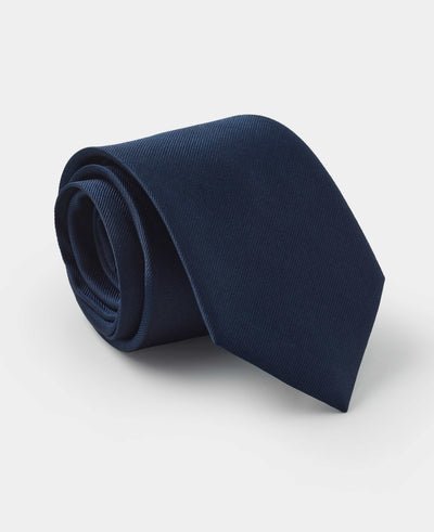 Men's Navy Fine Twill Silk Tie