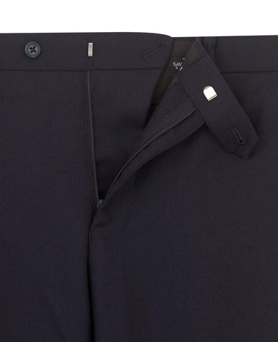 Navy Flannel Formal Slim Fit Trouser clasp detail