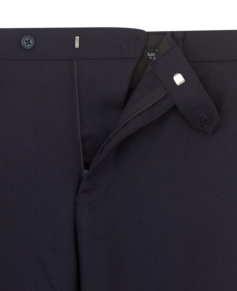 Navy Flannel Formal Slim Fit Trouser clasp detail