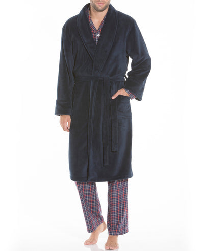 Navy Fleece Dressing Gown