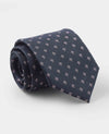 Navy Fleur De Lys Silk Tie