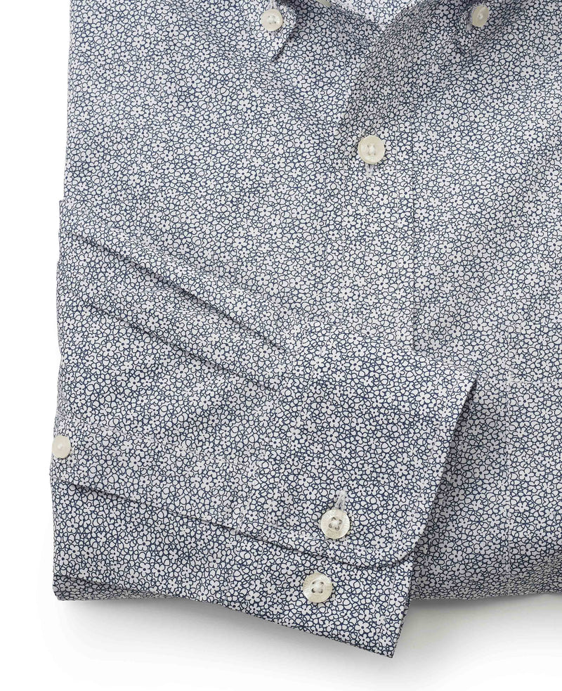 Navy Floral Print Classic Fit Shirt