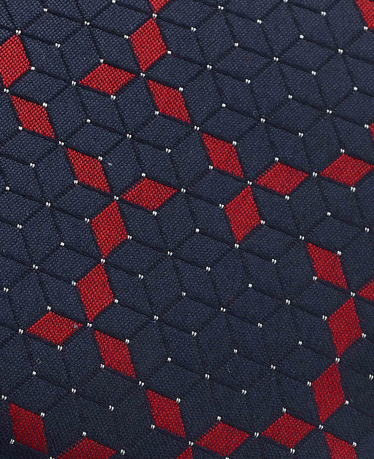 Men's Navy Foulard Silk Tie fabric detail