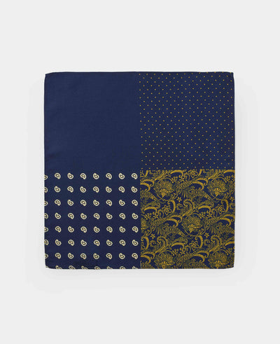 navy gold 4 in 1 silk pocket square mhk510nag000 grey