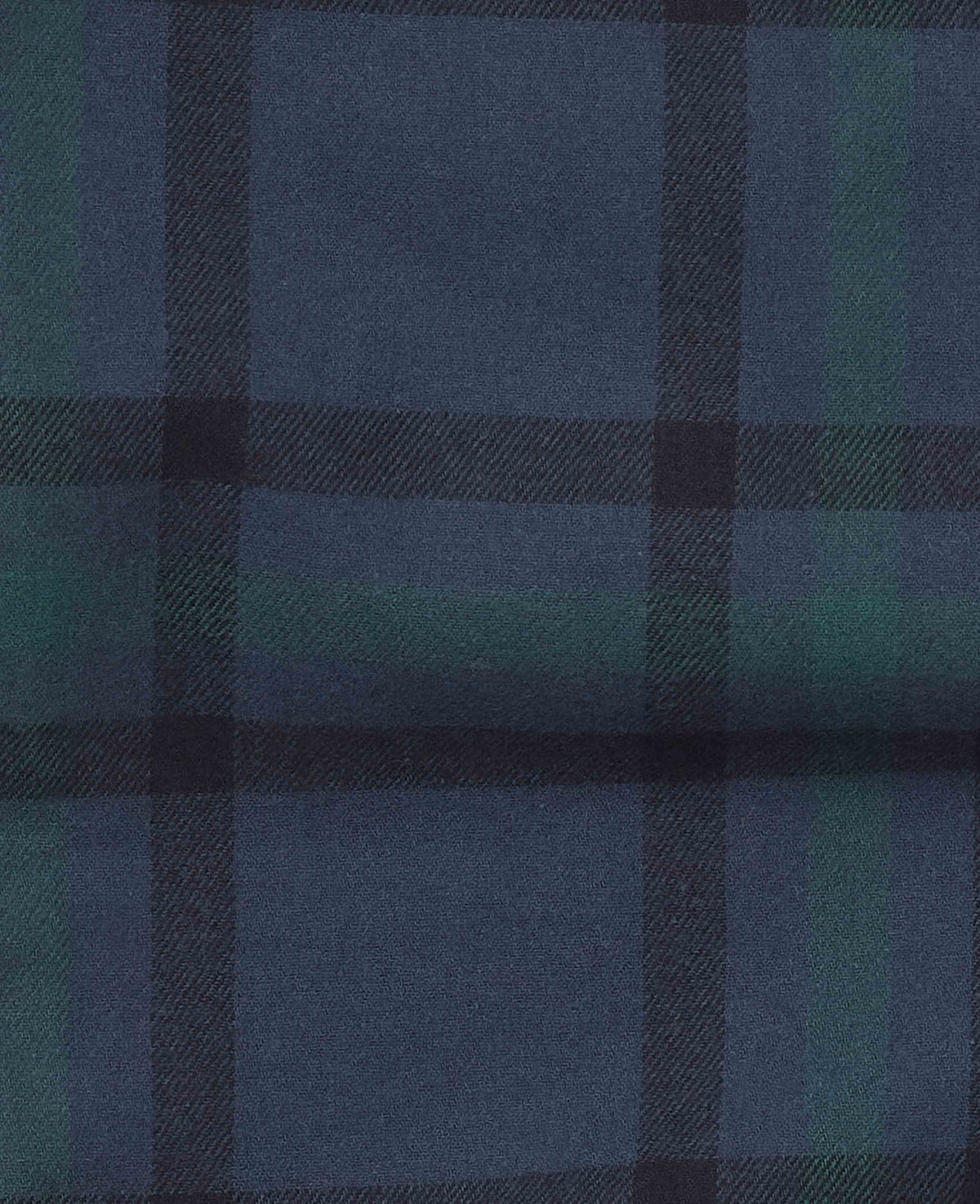 Navy Green Brushed Cotton Twill Check Lounge Pants