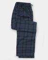 Navy Green Brushed Cotton Twill Check Lounge Pants