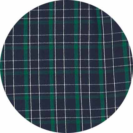 Navy Green Cotton Window Check Boxer Shorts