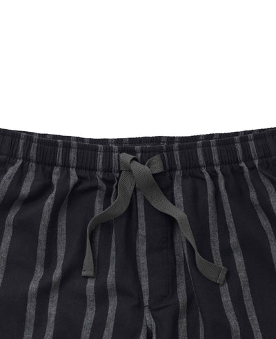 Navy Grey Stripe Brushed Cotton Lounge Shorts