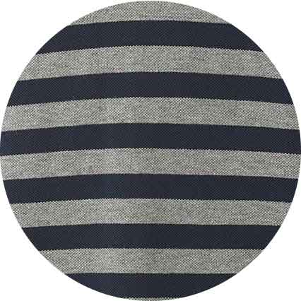 Navy Grey Stripe Long Sleeve Polo Shirt  - Fabric Swatch - MPL654NGM