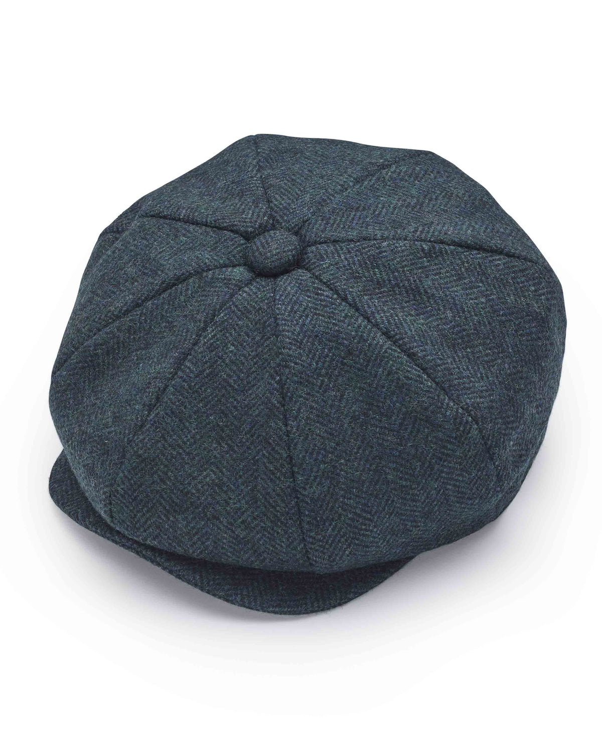 Men's Blue Herringbone Baker Boy Hat
