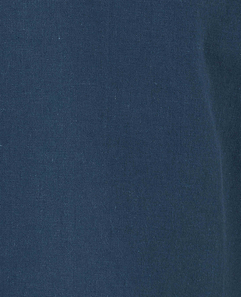 Navy Linen Cotton Classic Fit Button-Down Casual Shirt