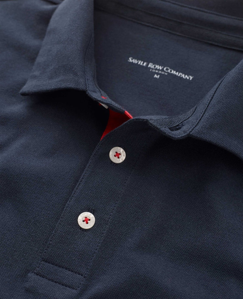 Navy Long Sleeve Polo Shirt