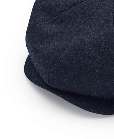 Navy Melton Wool Baker Boy Cap
