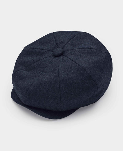 Navy Melton Wool Baker Boy Cap