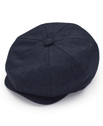 Men's Dark Navy Melton Wool Baker Boy Cap