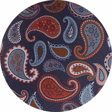 Navy Paisley Silk Pocket Square