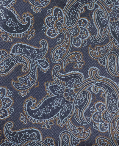 Navy Paisley Silk Pocket Square